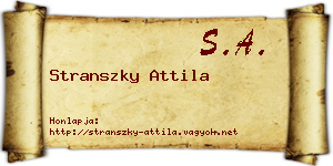 Stranszky Attila névjegykártya